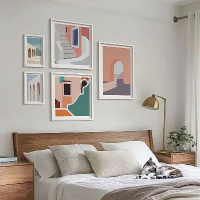 Gallery wall Pastel architectural graphics