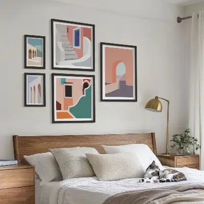 Gallery wall Pastel architectural graphics