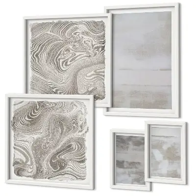 Framed photo set worn textures in a modern style