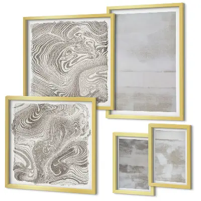 Framed photo set worn textures in a modern style