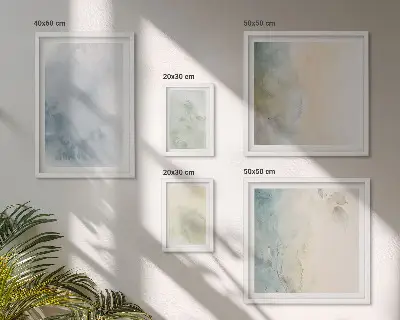 Set of 5 wall art pieces Pastel watercolors on canvas