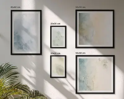Set of 5 wall art pieces Pastel watercolors on canvas