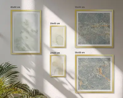 Framed photo set Pastel watercolor paint textures