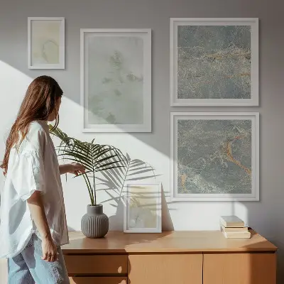Pastel watercolor paint textures framed photo set