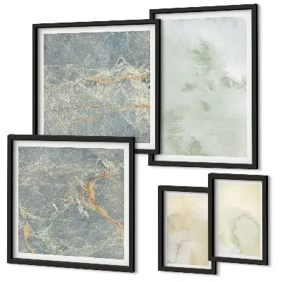 Framed photo set Pastel watercolor paint textures