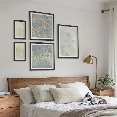 Framed photo set Pastel watercolor paint textures