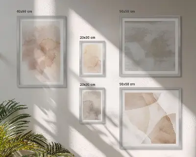 Set of 5 wall art pieces Warm watercolor pastel textures