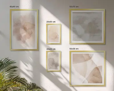 Warm watercolor pastel textures wall art set of 5 pieces