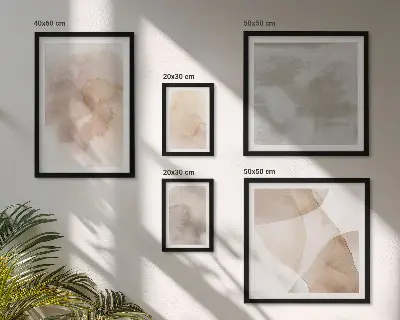 Set of 5 wall art pieces Warm watercolor pastel textures