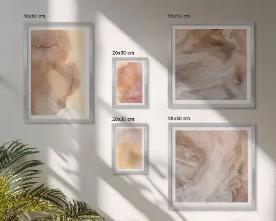 Gallery wall Warm watercolor colorful textures