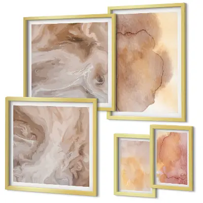 Gallery wall Warm watercolor colorful textures