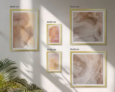 Gallery wall Warm watercolor colorful textures