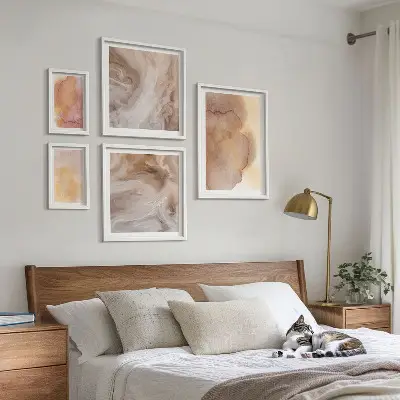 Gallery wall Warm watercolor colorful textures