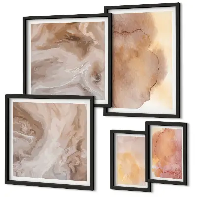 Gallery wall Warm watercolor colorful textures