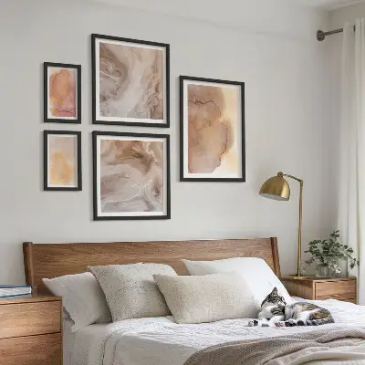 Gallery wall Warm watercolor colorful textures