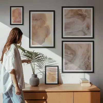 Gallery wall Warm watercolor colorful textures