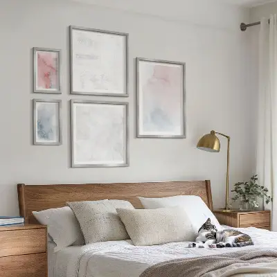 Framed photo set Pastel watercolor textures