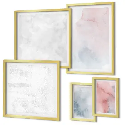 Pastel watercolor textures framed photo set