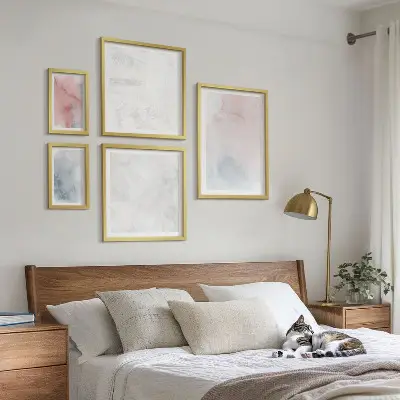 Framed photo set Pastel watercolor textures