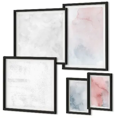 Framed photo set Pastel watercolor textures