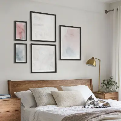 Framed photo set Pastel watercolor textures