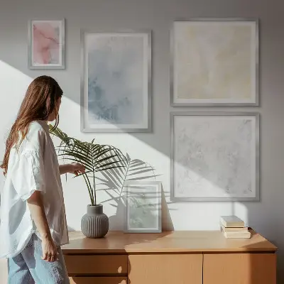 Pastel watercolor canvas wall art set of 5 pieces