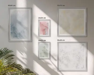 Set of 5 wall art pieces Pastel watercolors on canvas