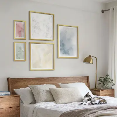 Pastel watercolor canvas wall art set of 5 pieces