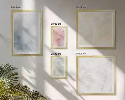 Set of 5 wall art pieces Pastel watercolors on canvas