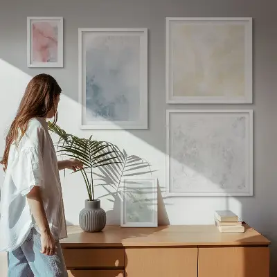 Pastel watercolor canvas wall art set of 5 pieces