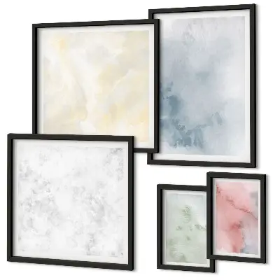 Pastel watercolor canvas wall art set of 5 pieces