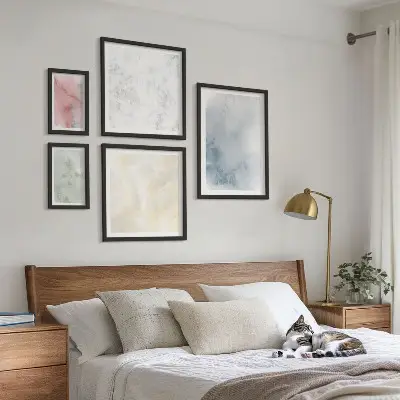 Pastel watercolor canvas wall art set of 5 pieces