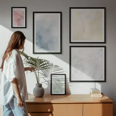 Pastel watercolor canvas wall art set of 5 pieces