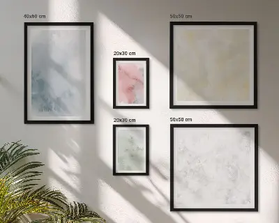 Set of 5 wall art pieces Pastel watercolors on canvas