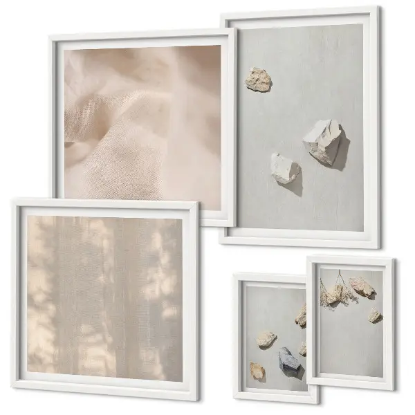 Gallery wall Boho stones beach decorations