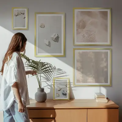 Gallery wall Boho stones beach decorations