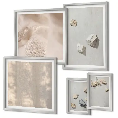 Gallery wall Boho stones beach decorations