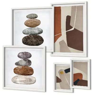 Framed photo set Abstract boho new art