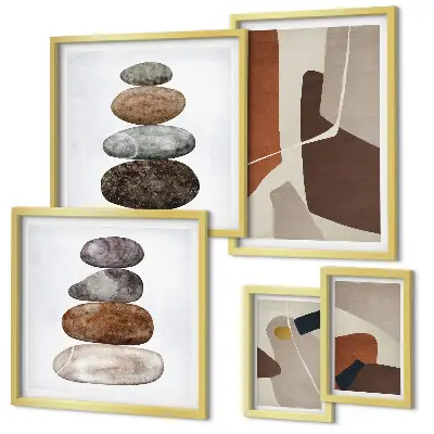 Framed photo set Abstract boho new art