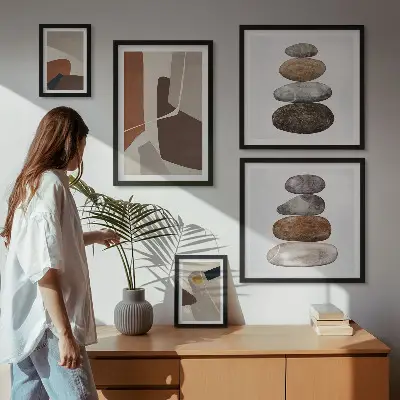 Framed photo set Abstract boho new art