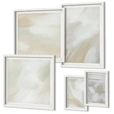 Set of 5 wall art pieces Abstract paint with a brush