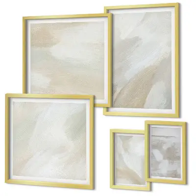 Set of 5 wall art pieces Abstract paint with a brush