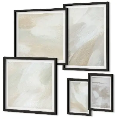 Abstract brush paint wall art set of 5 pieces