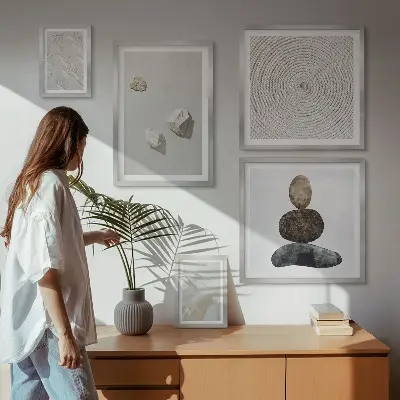 Gallery wall Sand stones modern paint