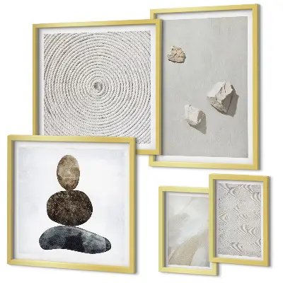 Gallery wall Sand stones modern paint