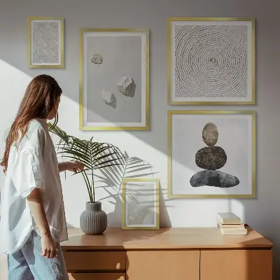 Gallery wall Sand stones modern paint