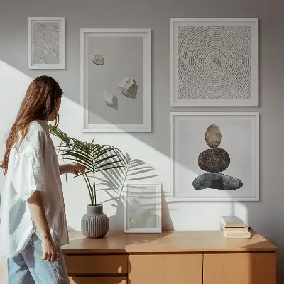 Gallery wall art sand stones modern painting