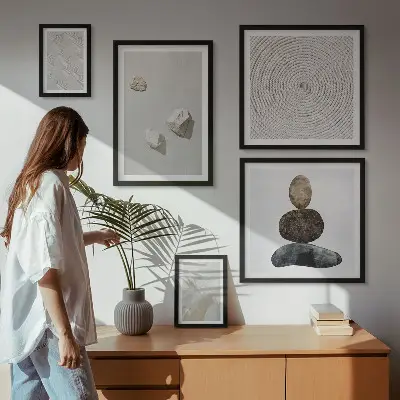 Gallery wall Sand stones modern paint