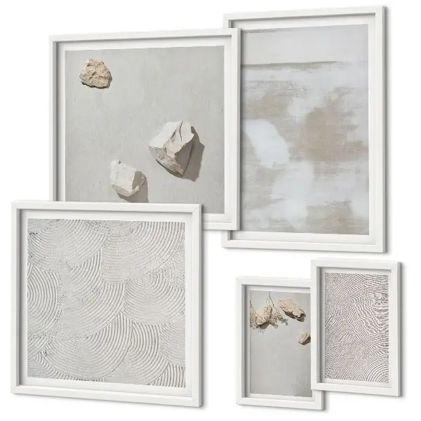 Framed photo set Sand stones boho texture
