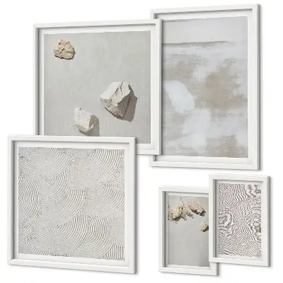 Framed photo set Sand stones boho texture